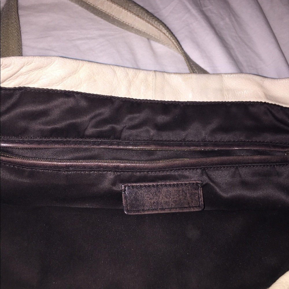 YSL White Studded Soft Leather Tote - Picture 4 of 8